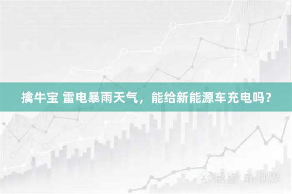 擒牛宝 雷电暴雨天气，能给新能源车充电吗？