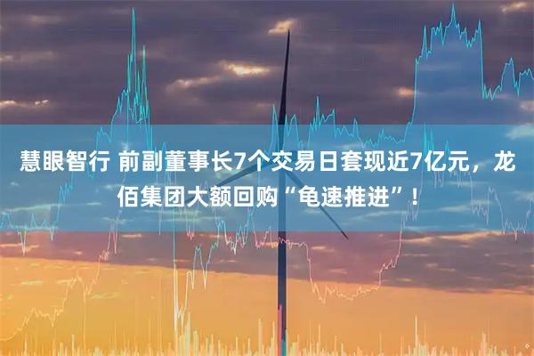 慧眼智行 前副董事长7个交易日套现近7亿元，龙佰集团大额回购“龟速推进”！