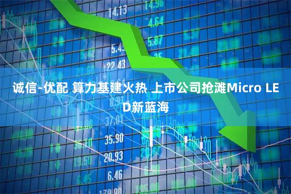 诚信-优配 算力基建火热 上市公司抢滩Micro LED新蓝海