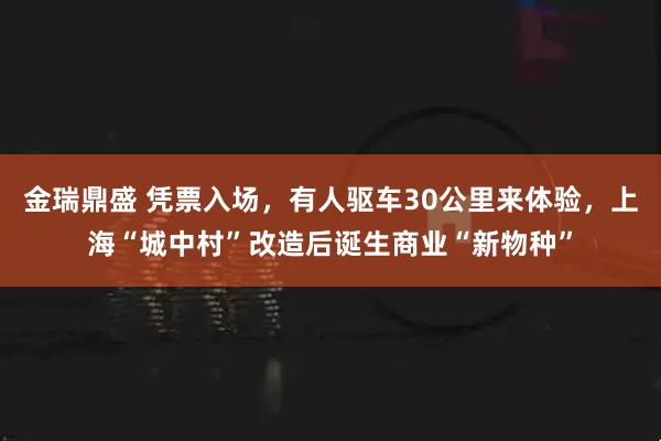 金瑞鼎盛 凭票入场，有人驱车30公里来体验，上海“城中村”改造后诞生商业“新物种”