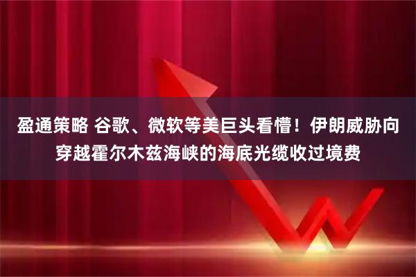 盈通策略 谷歌、微软等美巨头看懵！伊朗威胁向穿越霍尔木兹海峡的海底光缆收过境费