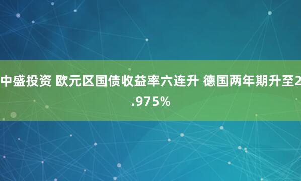 中盛投资 欧元区国债收益率六连升 德国两年期升至2.975%